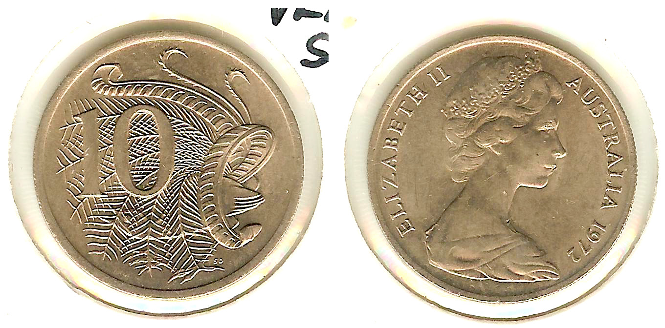 Australian 10 cents 1972 Ch. Unc.
